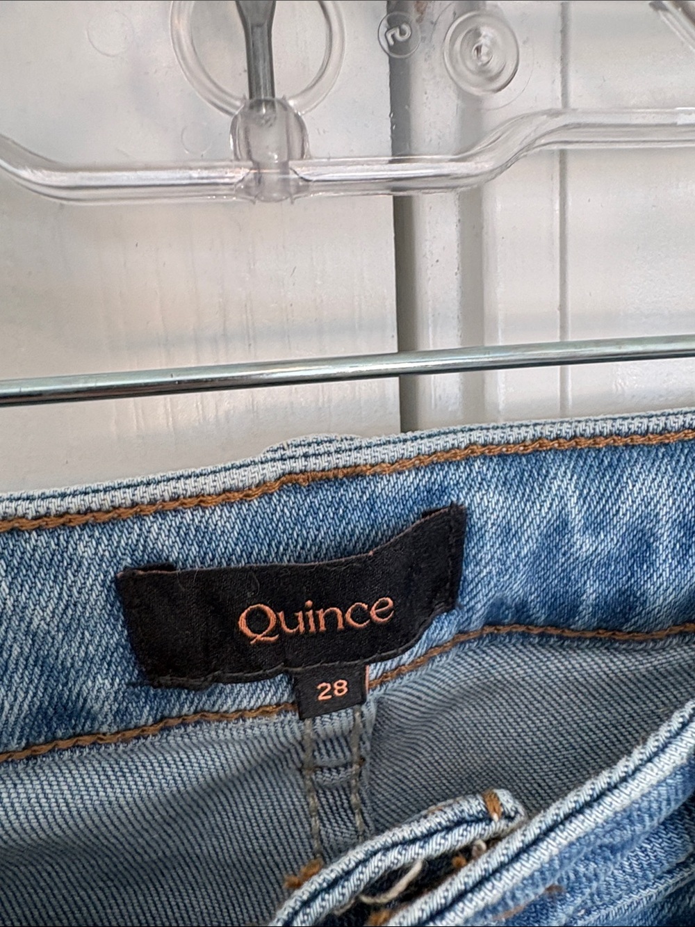 Quince Bella Stretch Wide Leg Jean Frosted Blue Size 28 34 inseam extra long - Picture 7 of 10